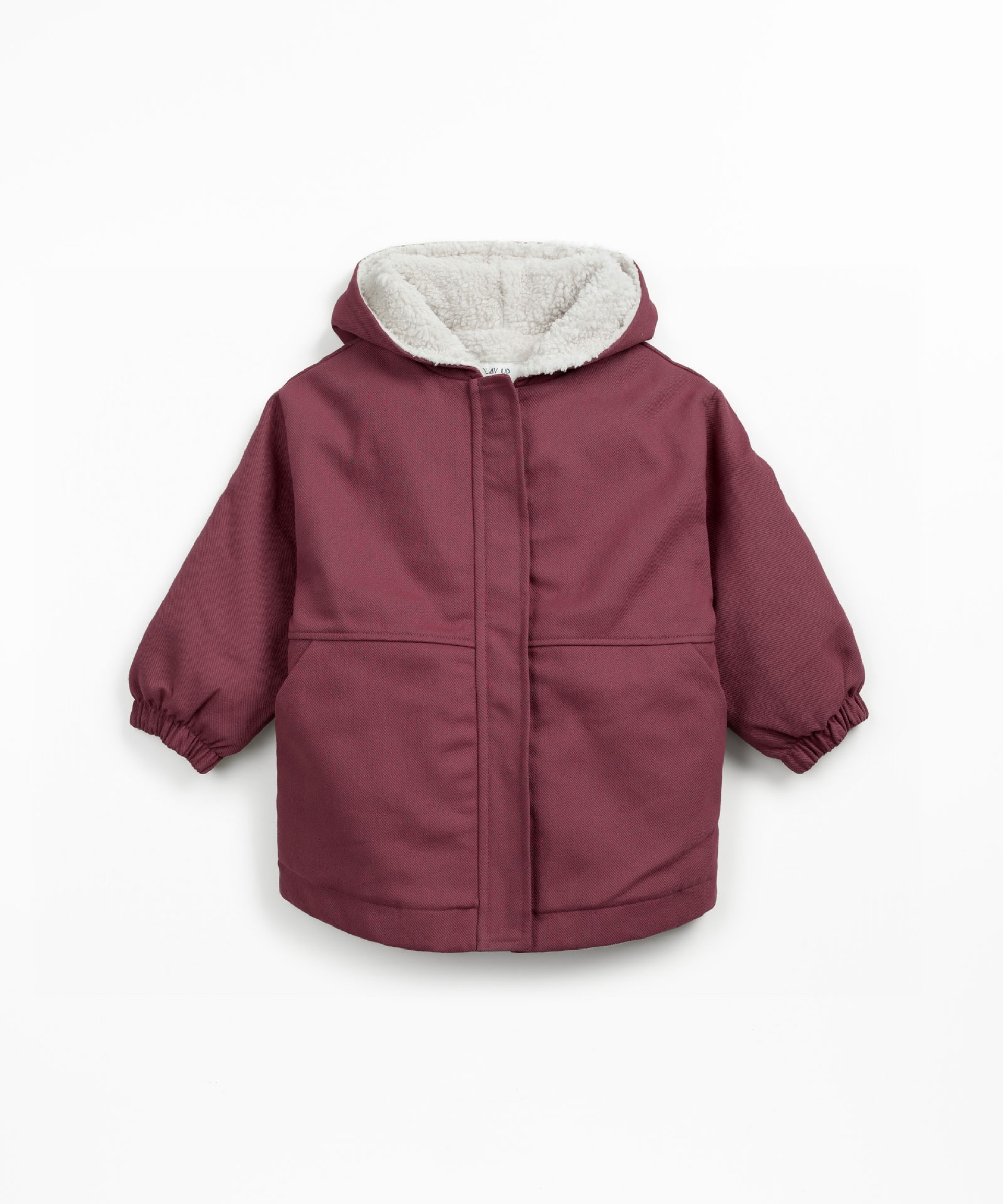 Chaqueta con capucha de algodn orgnico y algodn con bolsillos frontales