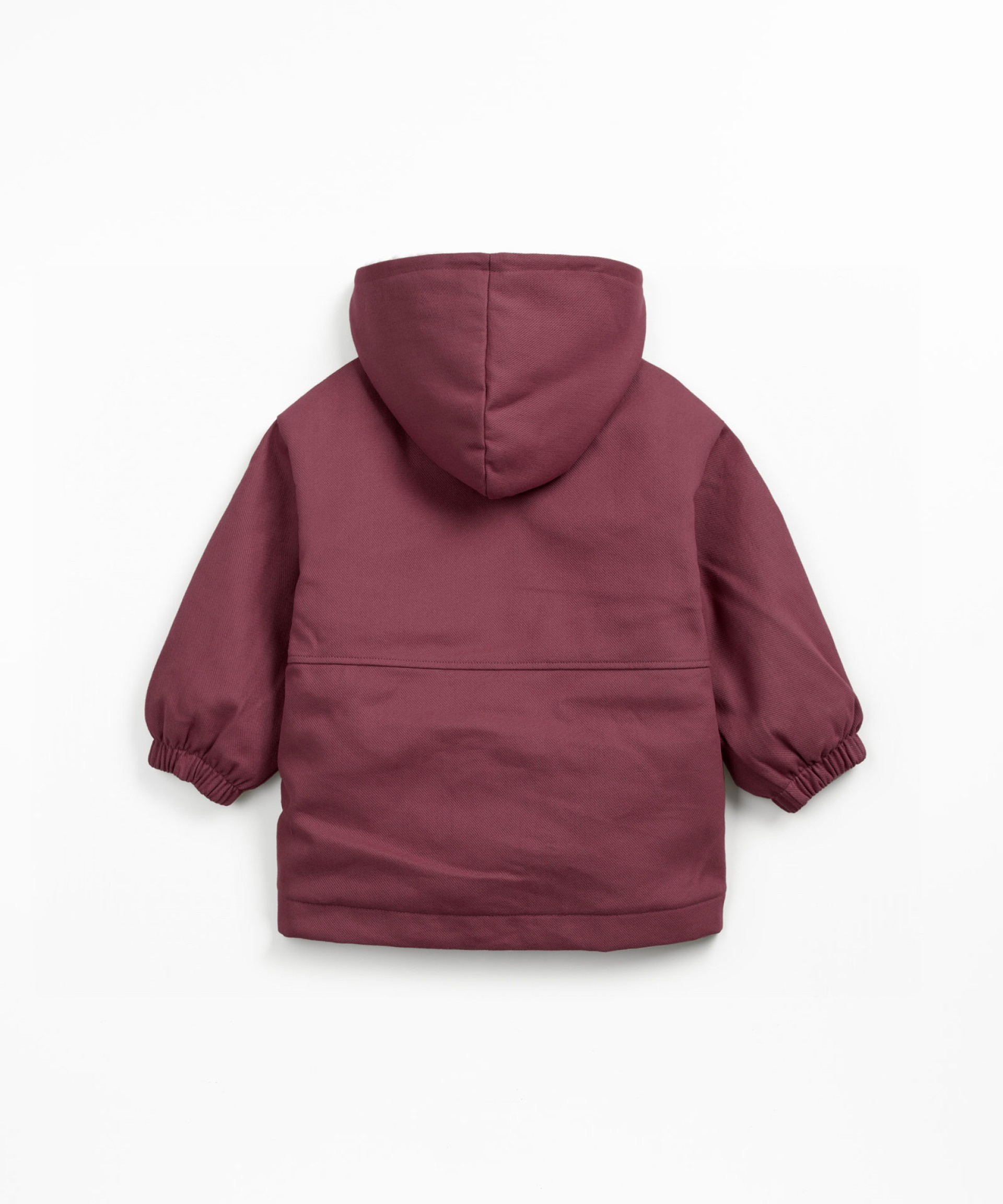 Chaqueta con capucha de algodn orgnico y algodn con bolsillos frontales