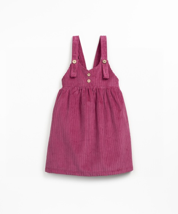 Corduroy dress with front opening