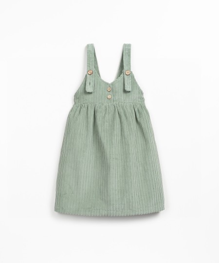 Corduroy dress with front opening