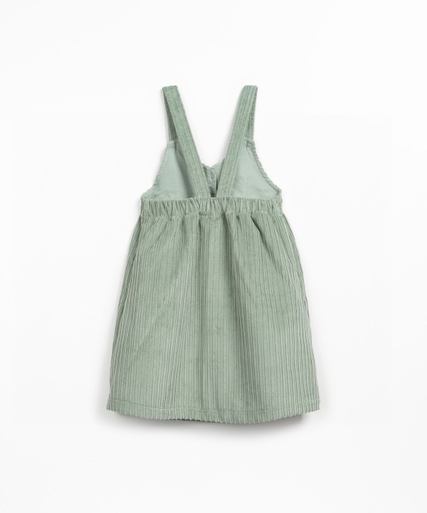 Corduroy dress with front opening