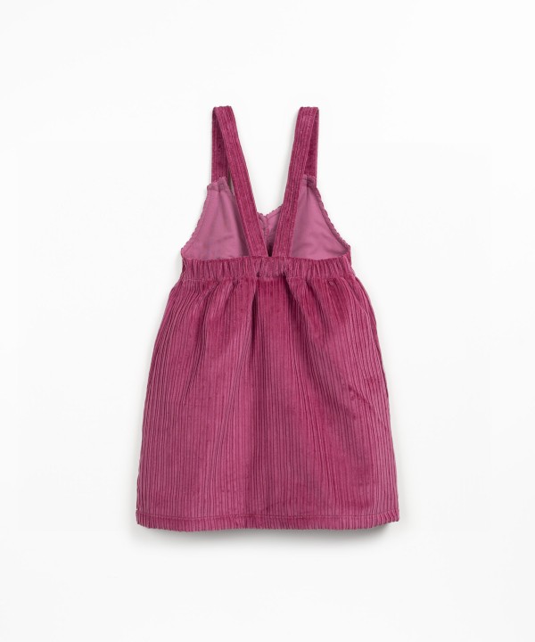 Corduroy dress with front opening