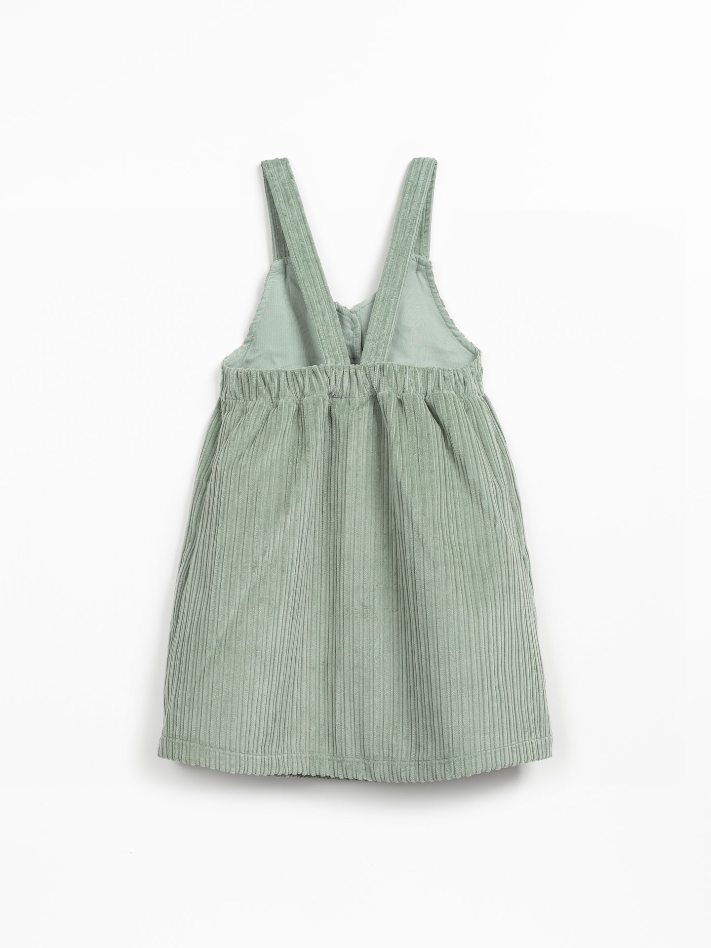 Abito in velluto a coste con apertura frontale