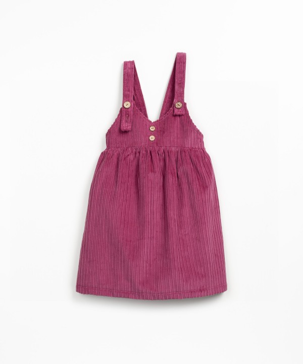 Corduroy dress with front opening