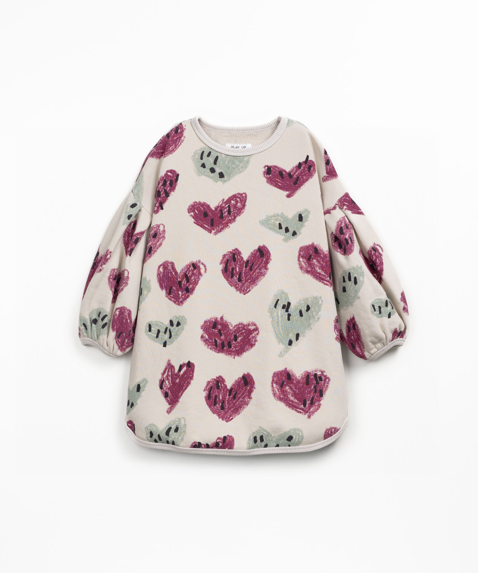 Oversized dress with heart print