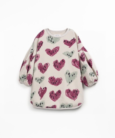 Robe oversize avec imprim� c?urs