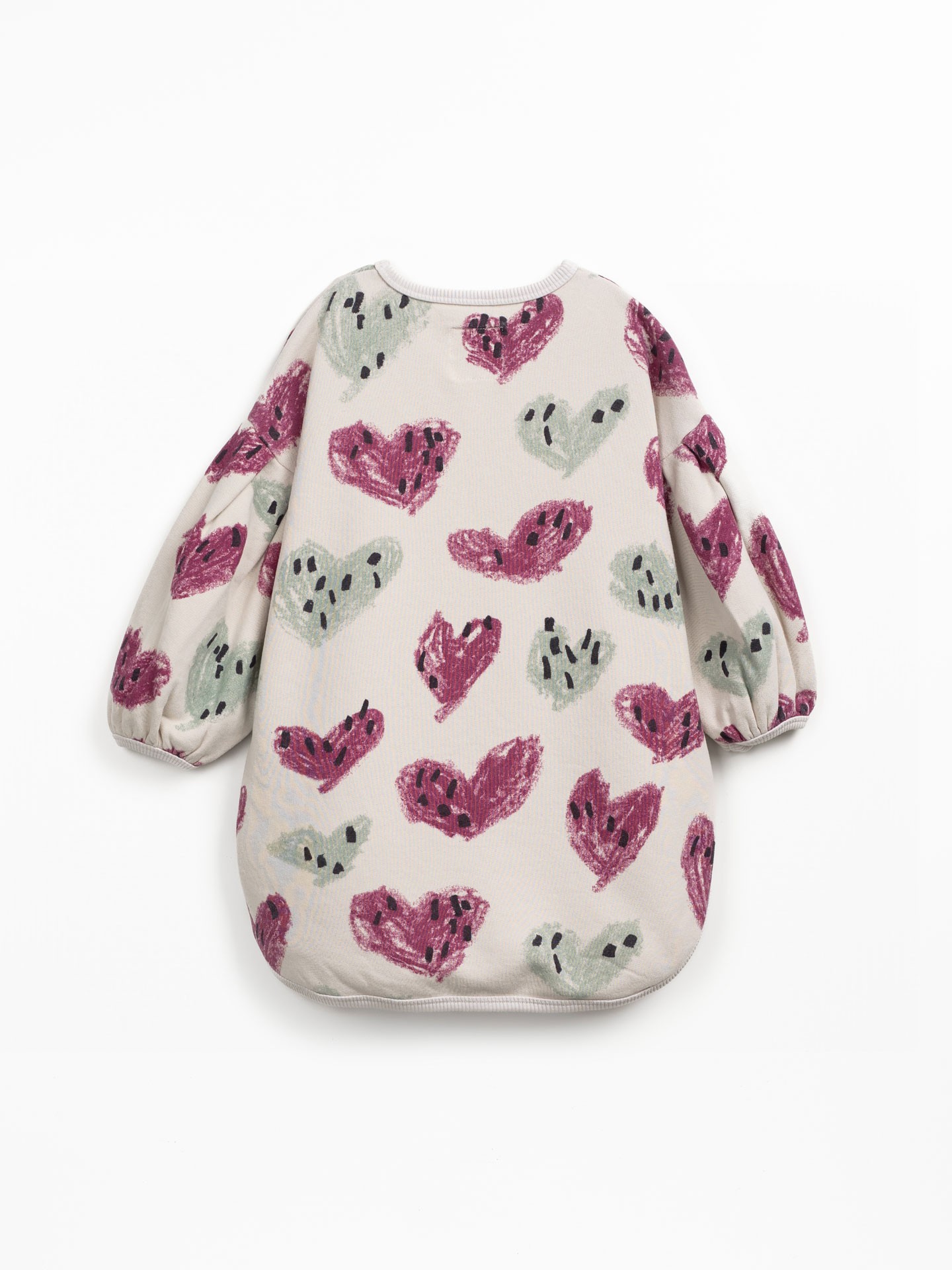 Vestito oversized con stampa di cuori