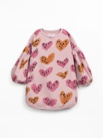 Oversized dress with heart print