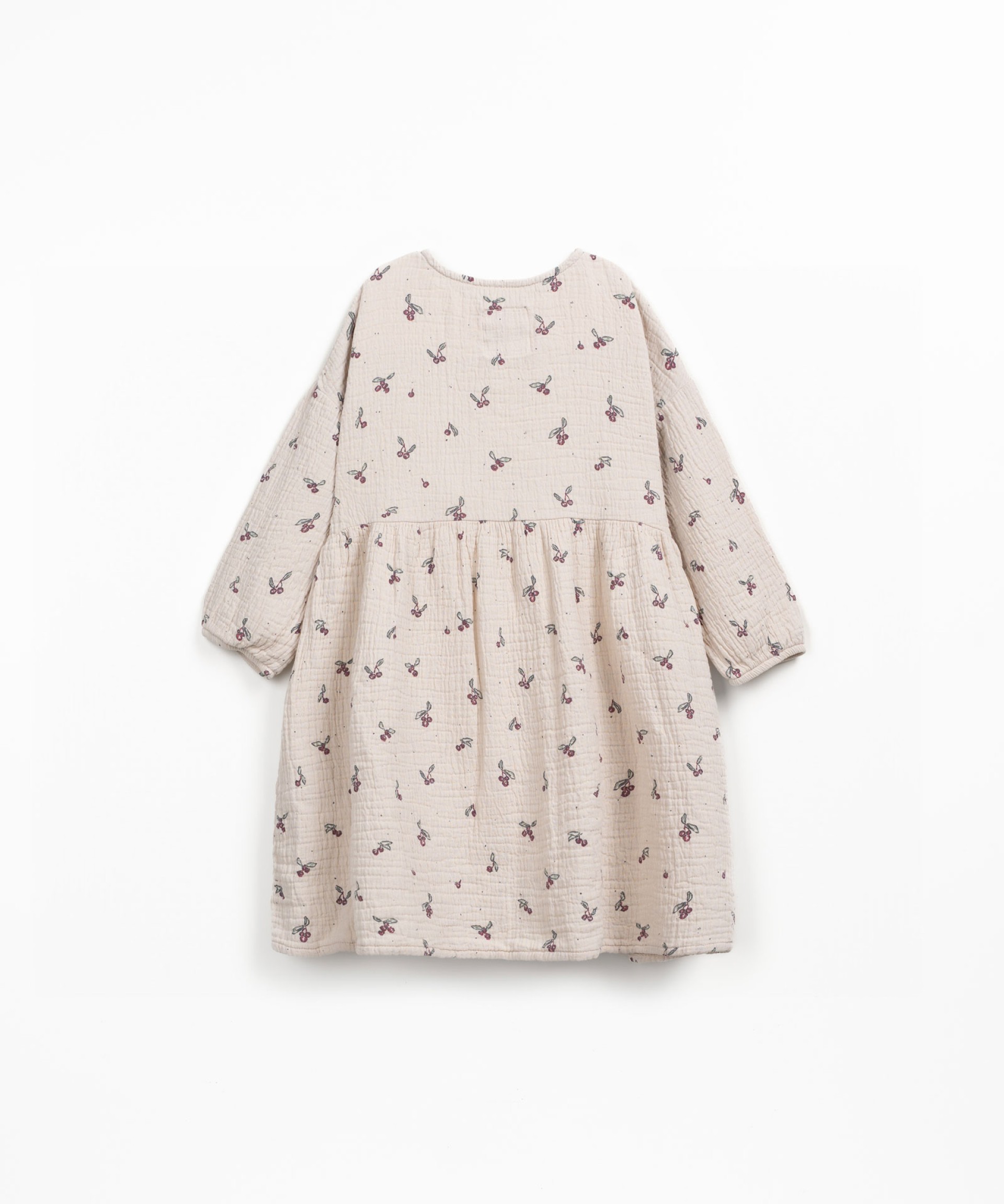 Fabric dress with strawberry tree print