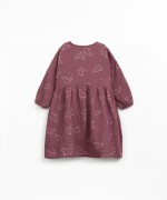 Fabric dress with strawberry tree print