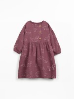 Cotton dress with print and coconut buttons