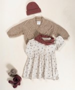 Fabric dress with strawberry tree print
