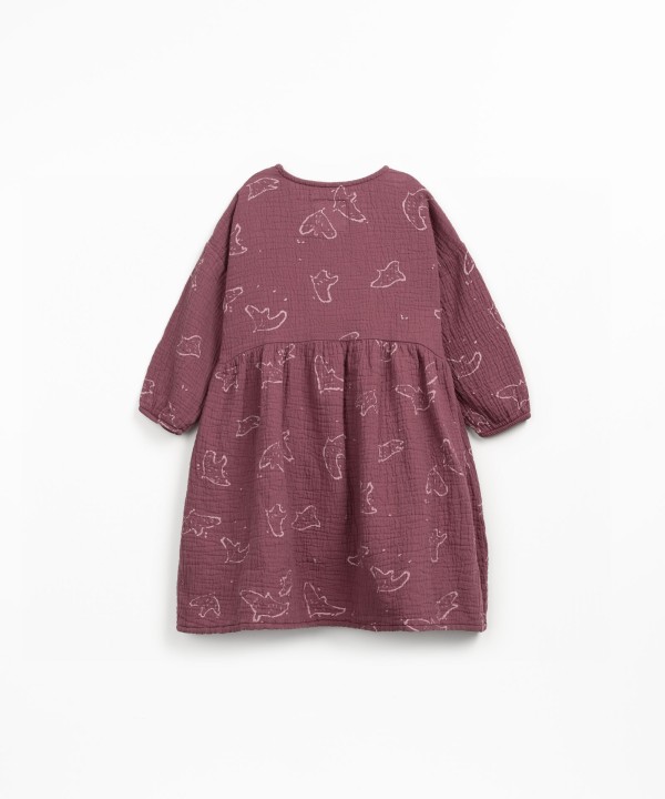 Cotton dress with print and coconut buttons