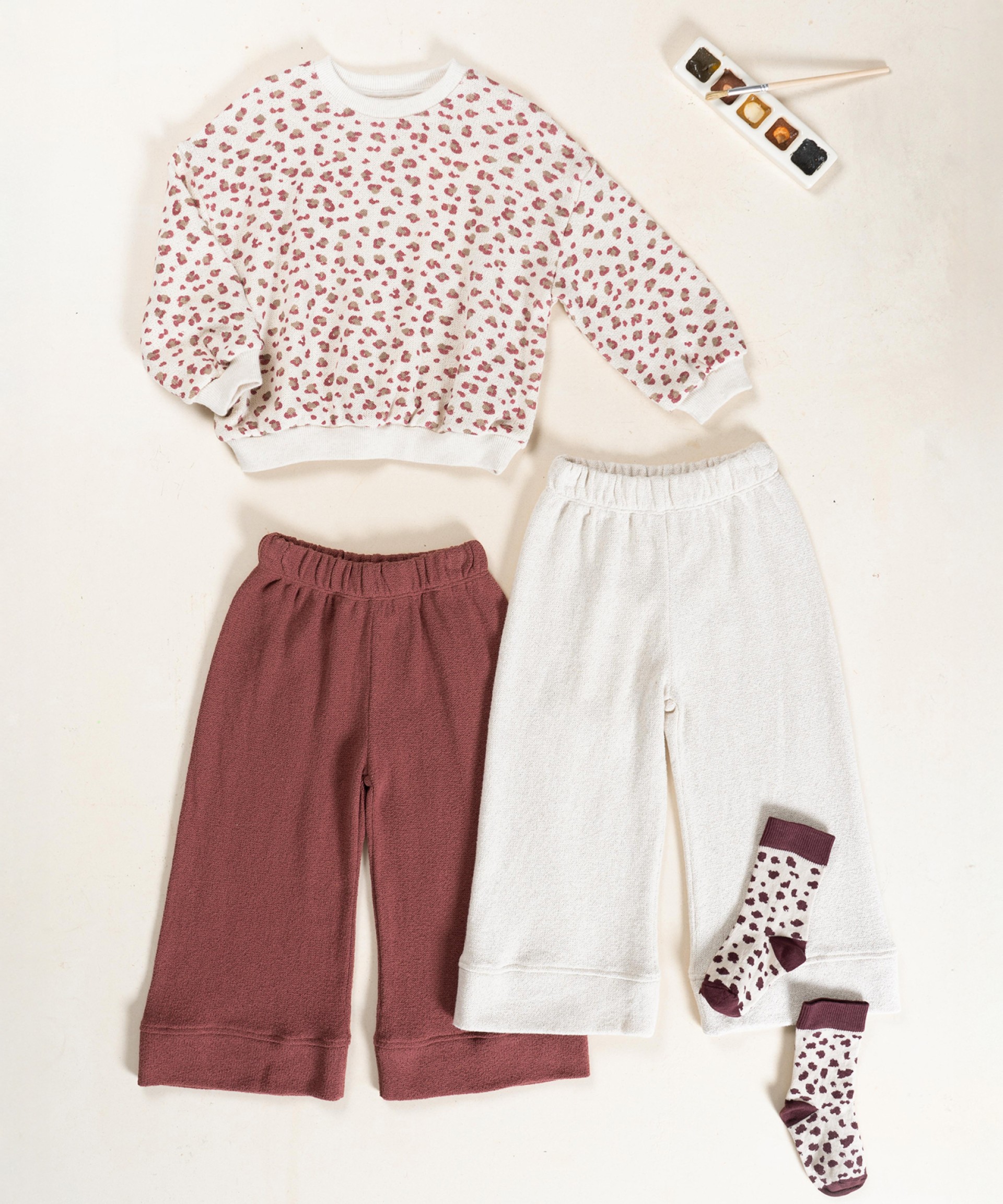 Pantalones de punto con cintura elstica