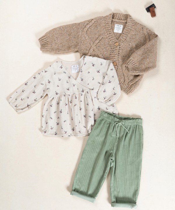 Corduroy trousers in fiber blend