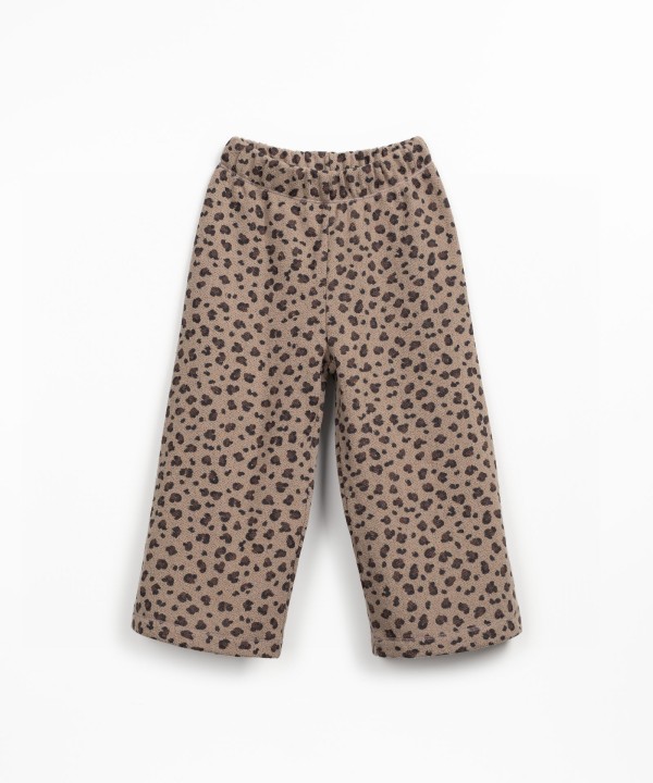Knit trousers with print