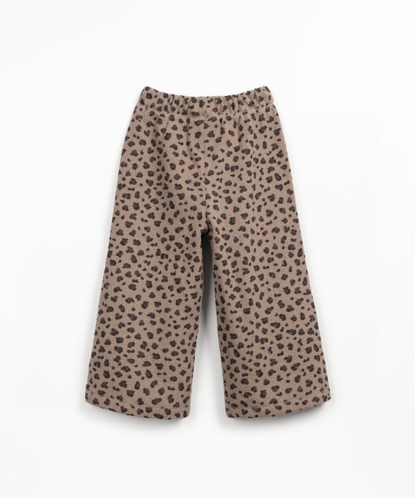 Knit trousers with print