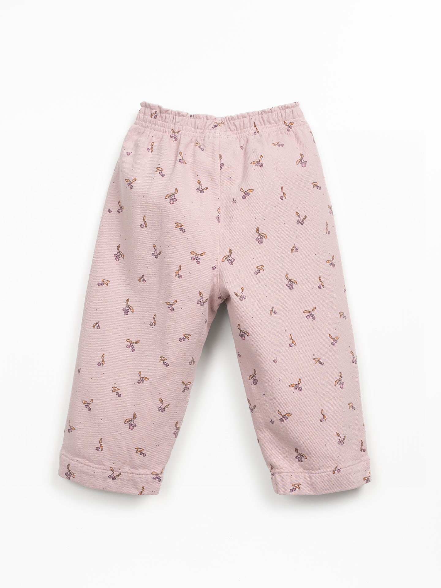 Pantalon en sergé avec taille élastique et imprimé