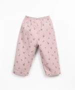 Pantalones de sarga con estampado de madroos