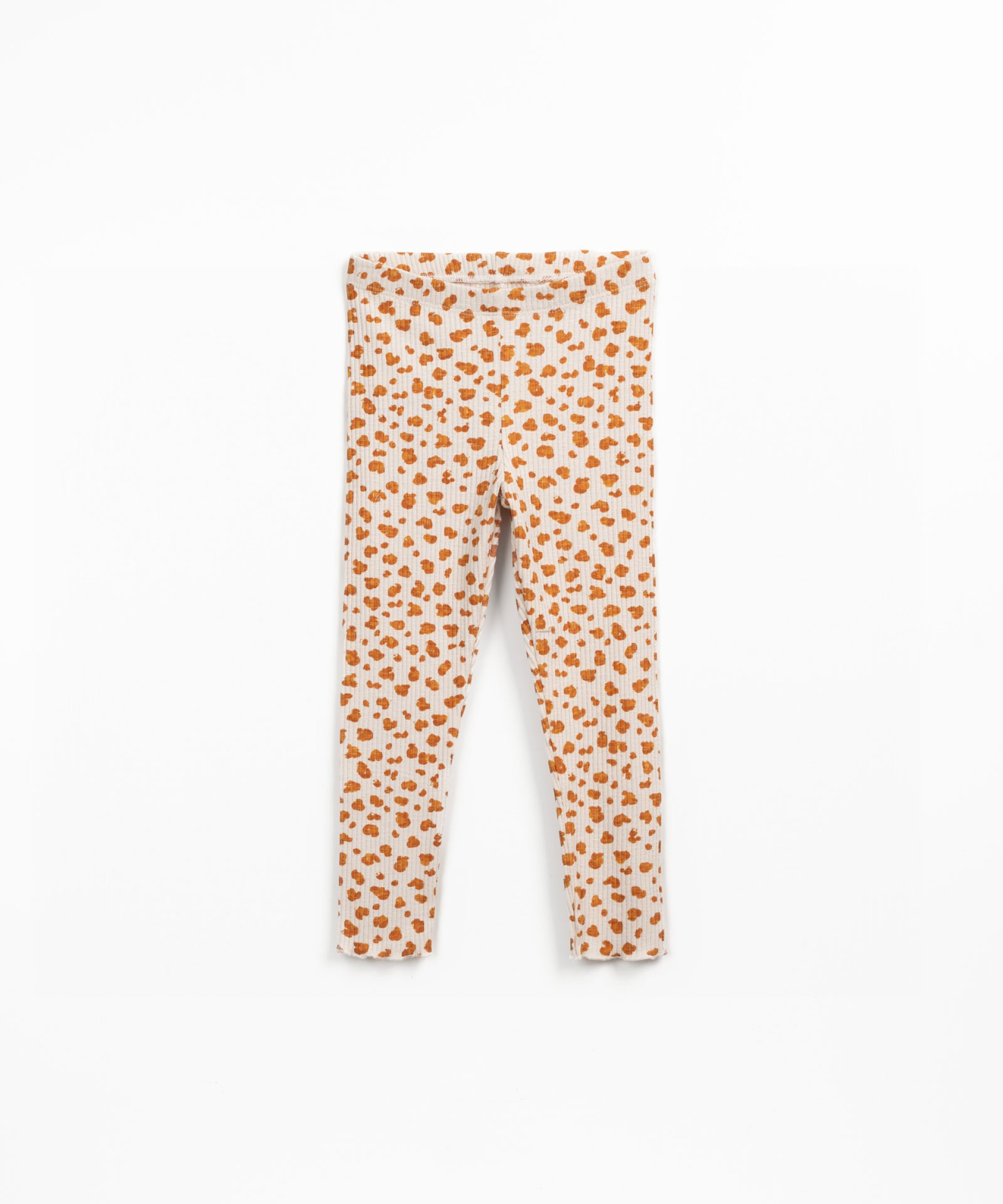 Ribbed knit leggings with print