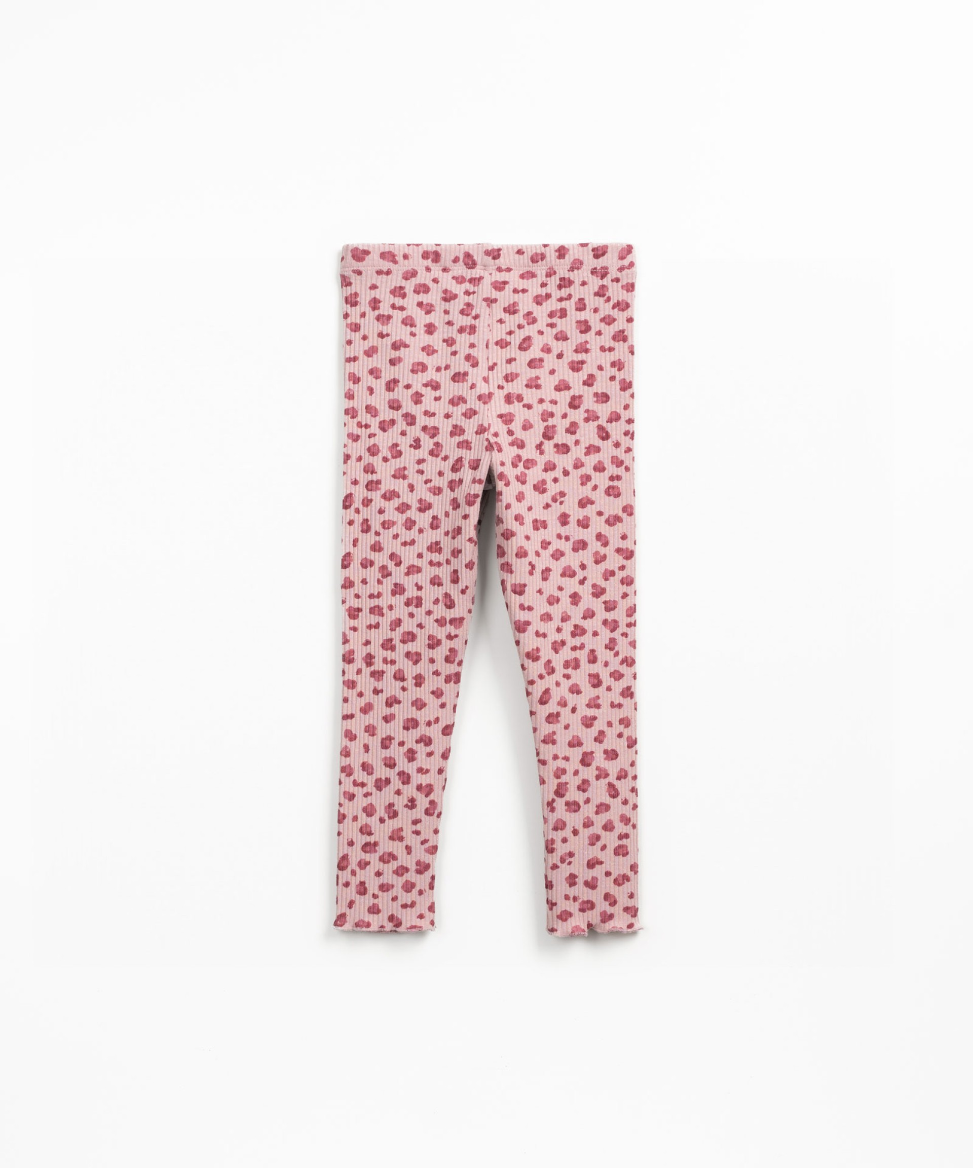 Ribbed knit leggings with print