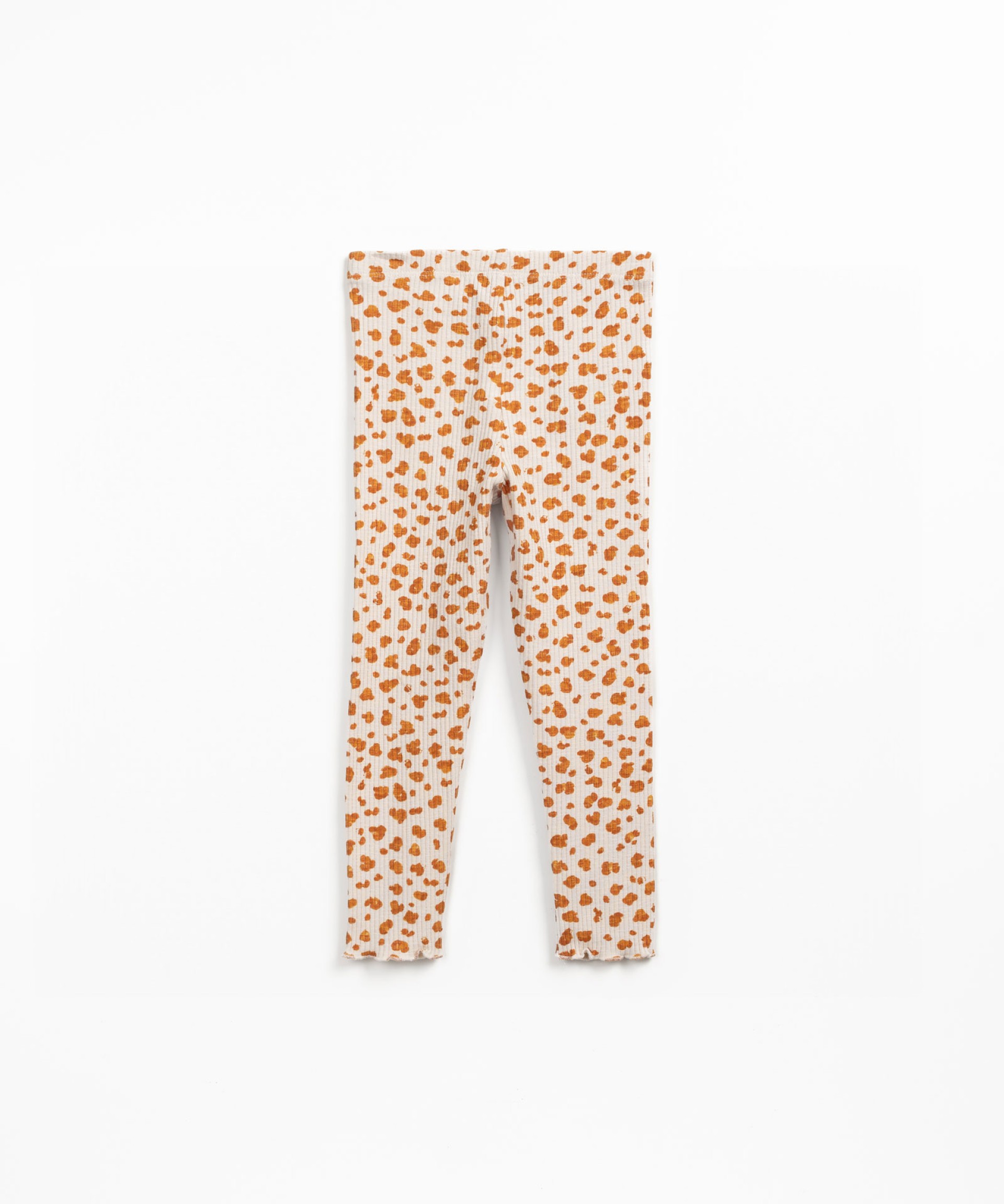 Ribbed knit leggings with print