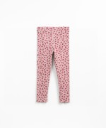 Ribbed knit leggings with print