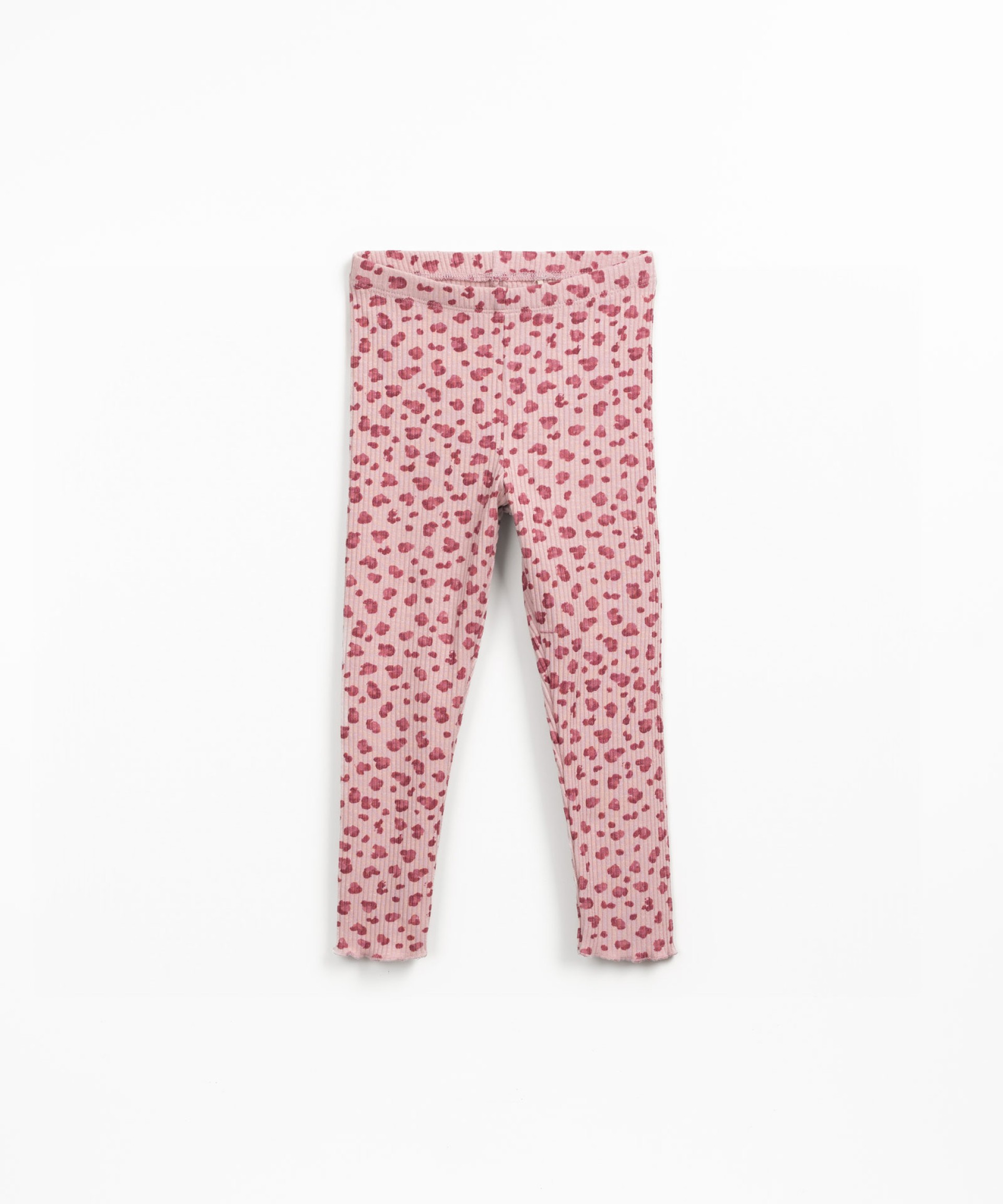 Ribbed knit leggings with print