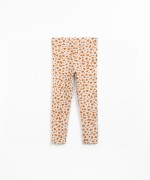 Ribbed knit leggings with print