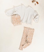 Ribbed knit leggings with print