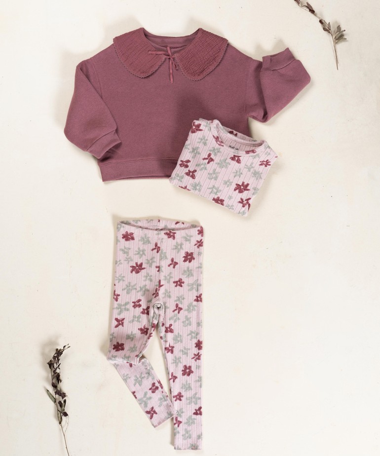 Mixed fiber knit leggings