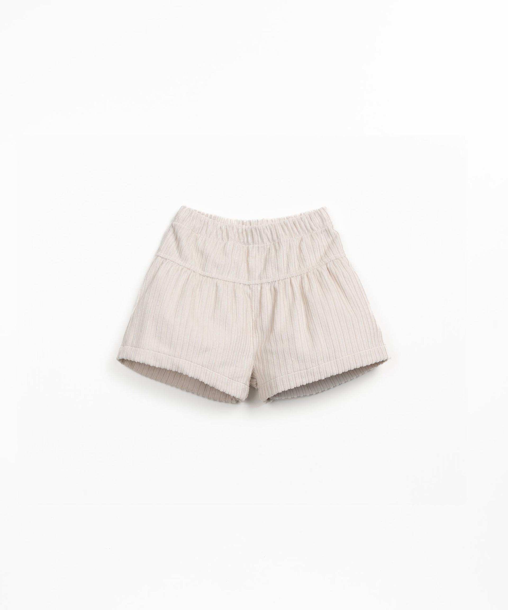 Pantaln corto de pana con cintura elstica