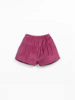Corduroy shorts with a blend of recycled cotton and cotton