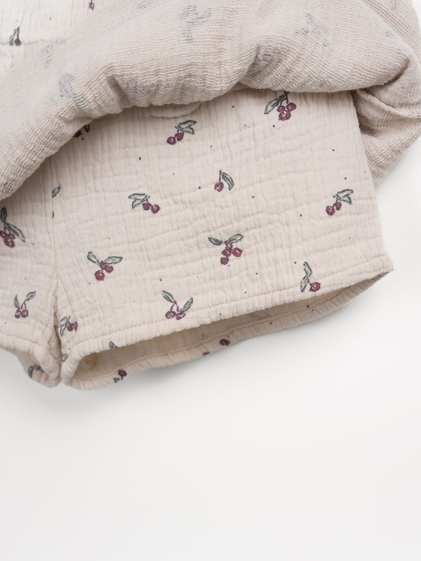 Saia em tecido de algodão com folhos