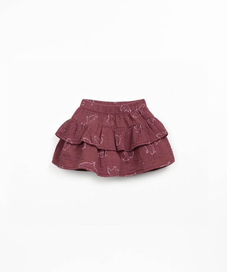 Falda de tejido de algodn con volantes