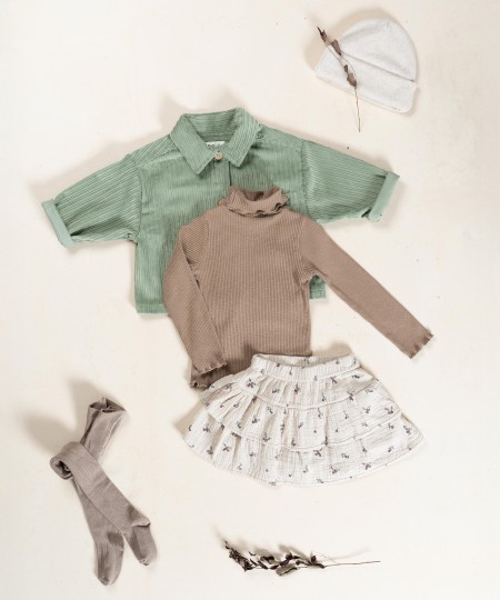 Cotton ruffled skirt