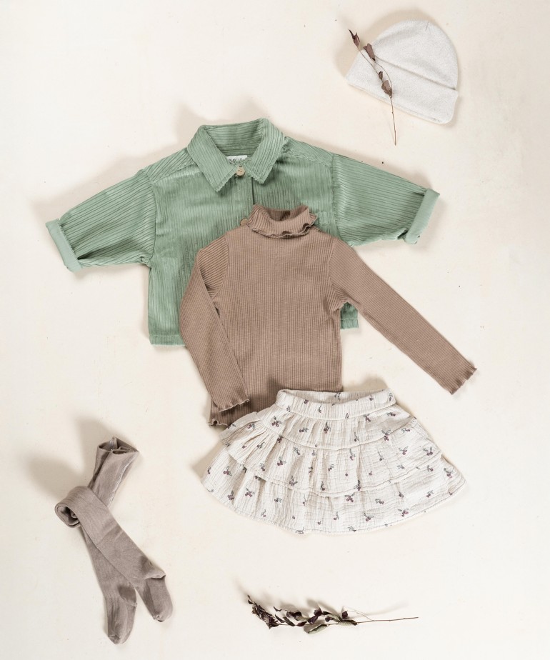 Cotton ruffled skirt