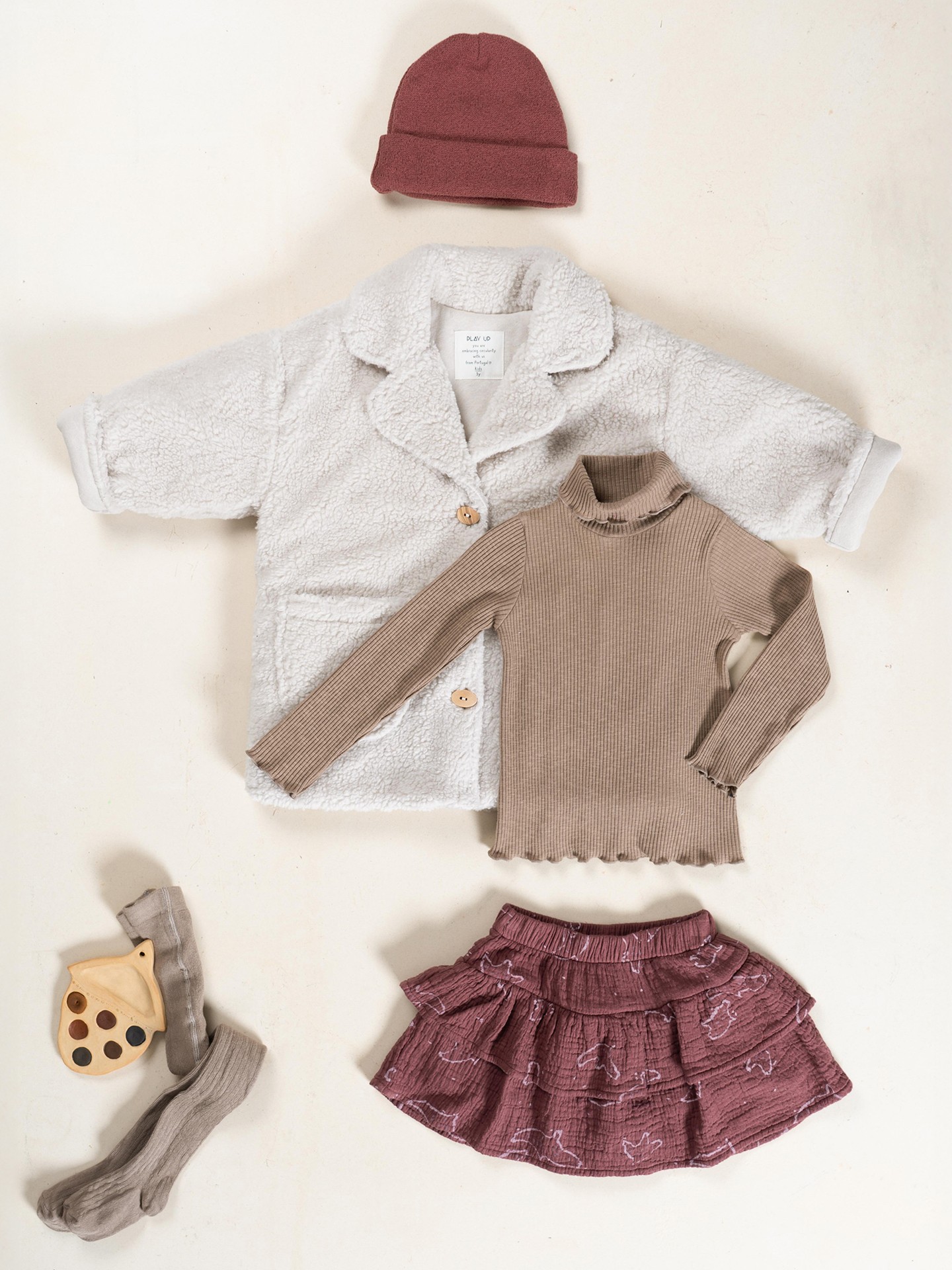 Saia em tecido de algodão com folhos