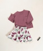 Gonna in maglia con miscela di fibre naturali