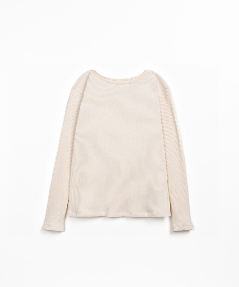 T-shirt de malha com fibras naturais