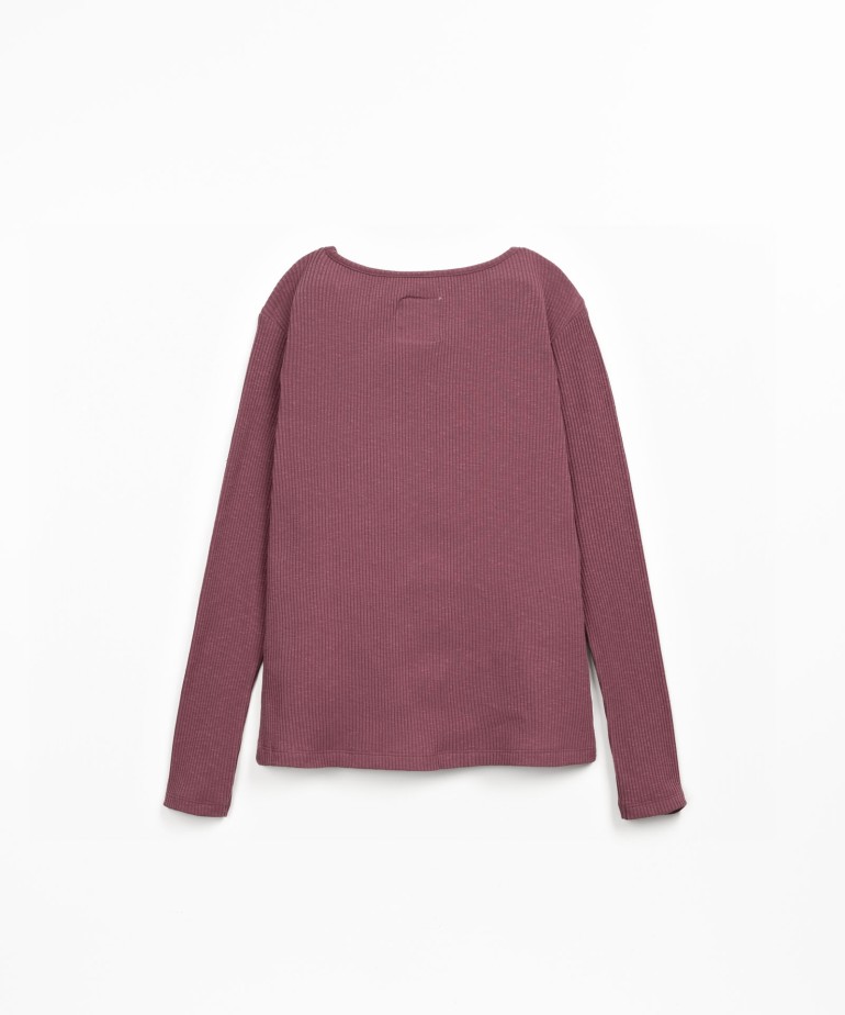 T-shirt in maglia con fibre naturali