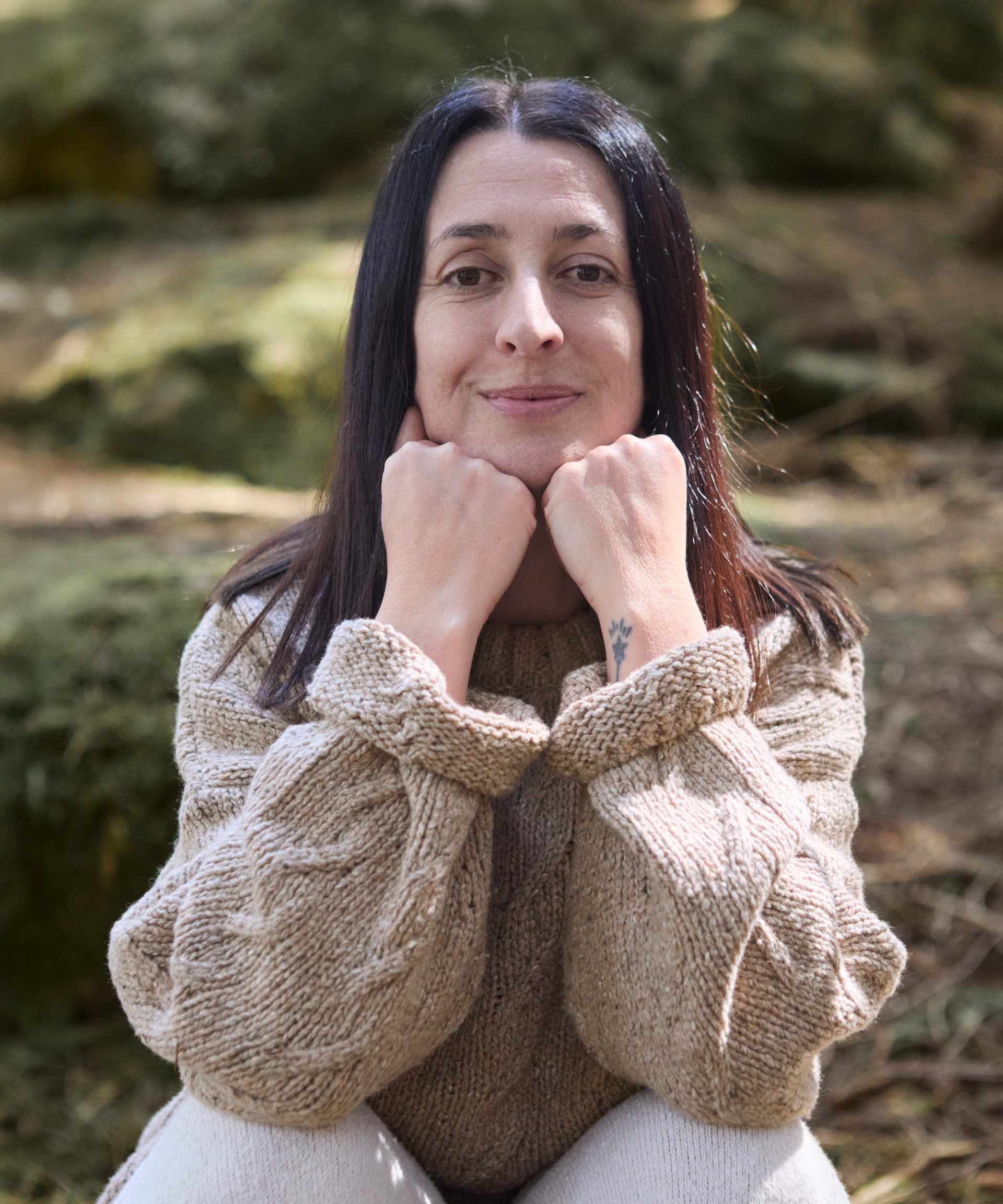 Camisola tricot com mistura de fibras
