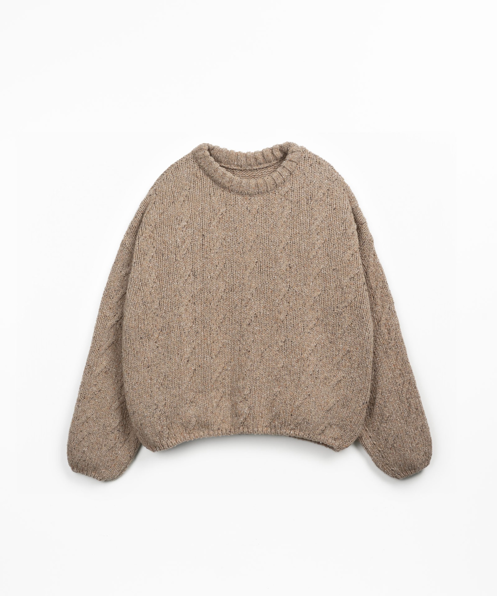 Camisola tricot com mistura de fibras