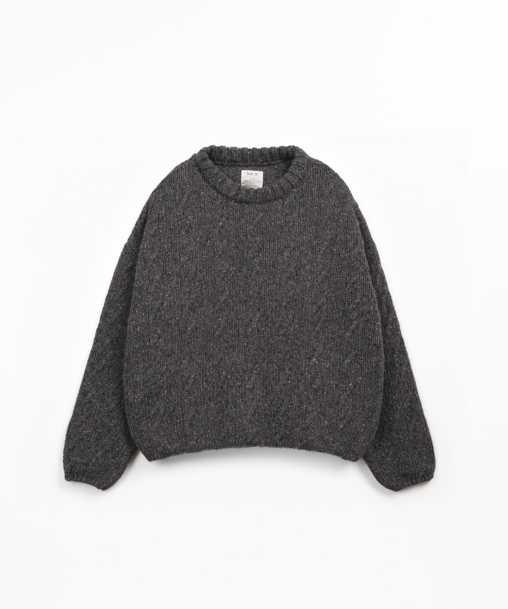 Camisola tricot com mistura de fibras