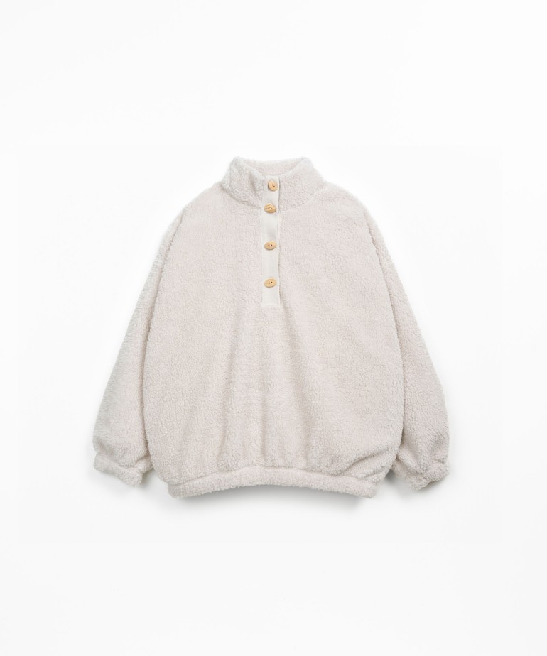 Fleece sweater with front opening