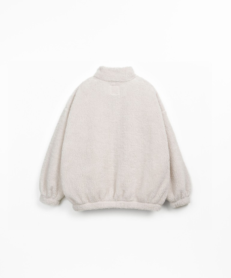 Fleece sweater with front opening