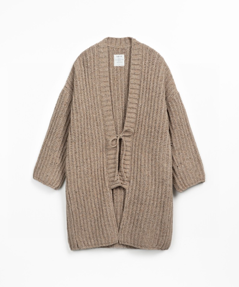 Veste tricot avec mlange de fibres naturelles et recycles