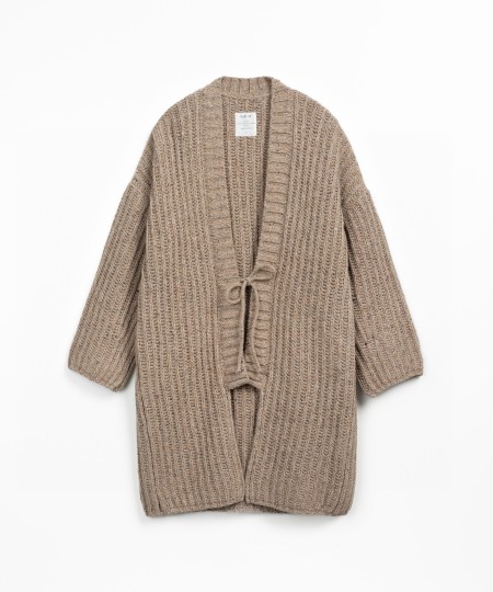 Giacca tricot con misto fibre naturali e riciclate