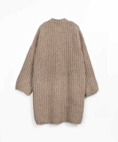 Giacca tricot con misto fibre naturali e riciclate