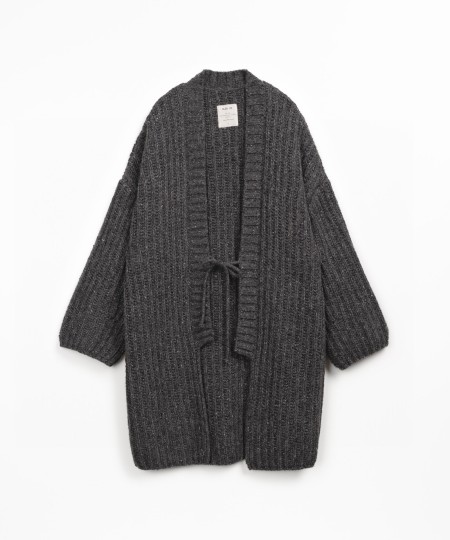 Tricot jacket with natural and recycled fiber blend